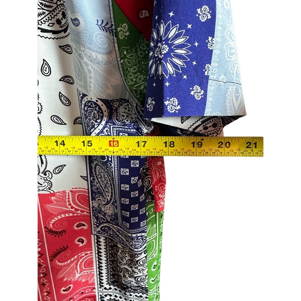 Stretch Drill Clothing Bandana Shirt Mens Sz S Multicolor Button Up Short Sleeve - Picture 9 of 11